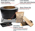 TIKI Patio Smokeless Outdoor Fire Pit  25-Inch Wood-Burning Bonfire with Removable Ash Pan  Stand  and Weather-Resistant Cover