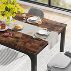 LITTLE TREE 78.7 Inch X-Large Dining Table Rectangular Kitchen Furniture for 6 to 8 People, Brown