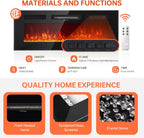 MXV 80" Fireplace TV Stand, Modern Entertainment Center & 36 Inch Electric Fireplace, Remote Control, LED Light, Fire Place Tv Stand for Living Room for TVs up to 90", Black + Black