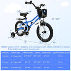 BABY JOY Kids Bike, 12 14 16 18 Inch Boys Girls Bike for 3-8 Years w/Training Wheels, 20 Inch Children Bicycle for 8+ Teens w/Kickstand, Handbrake, Coaster Brake & Removable Basket, Sporty Bicycle