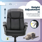 Serta Fairbanks Big and Tall Executive Office Chair - Ergonomic High Back Computer Desk Chair with Lumbar Support, Memory Foam Seat Cushion, Padded Armrests, Bonded Leather, 350 lb Capacity - Black