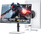 KTC 27 Inch White Gaming Monitor 300Hz/320Hz  QHD 1440P Fast IPS Computer Monitor with Adaptive FreeSync  HDR400  Height/Pivot/Swivel/Tilt Adjustable  DP&HDMI  H27E6
