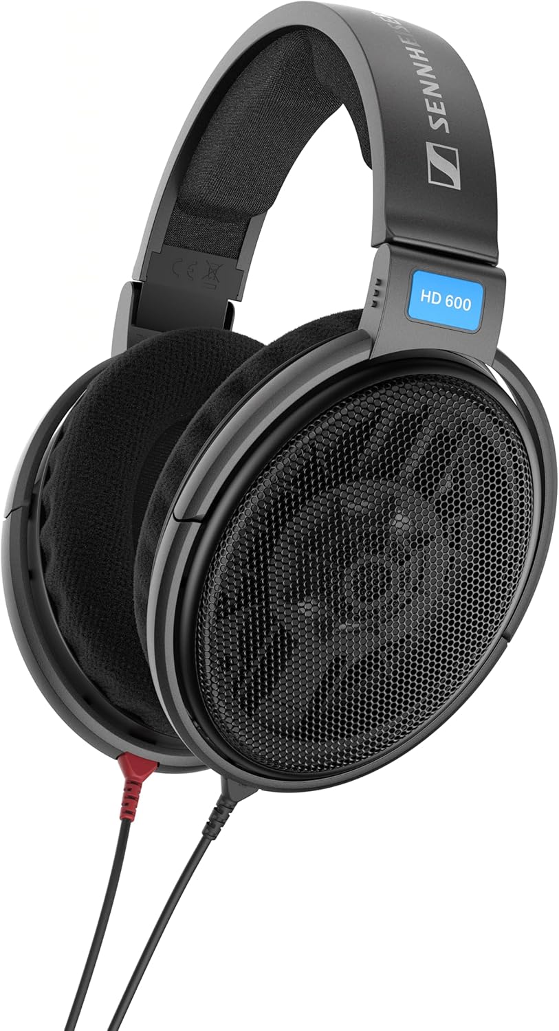 Sennheiser HD 600 - Audiophile Open-Back Dynamic Wired Headphones Over Ear with Natural Soundstage and Premium Comfort for Music Lovers  Open Metal Earpiece Covers  Black