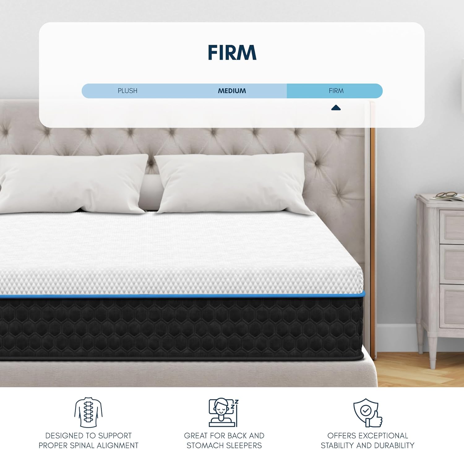 Diamond Mattress EquaLite Copper Cooled Hybrid Mattress, Twin Mattress 11-inch Firm, Greenguard Gold, CertiPUR-US Certified, Fiberglass-Free, Made in USA