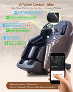 RELX Massage Chair Full Body, 15 Modes Zero Gravity SL-Track Shiatsu Massage Chair Built-in Heat System, Airbag Massage with Body Scan, Deep Yoga Stretch, Calfrest Extension and AI Control(Brown)