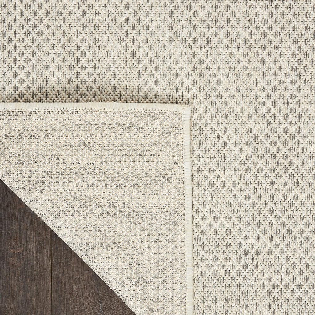 Nourison Home Courtyard Ivory Silver 9' x 12' Area Rug - Easy Clean  Non Shedding  Bed Room  Living Room  Dining Room  Kitchen (9' x 12')