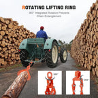 36 Inch Log Lifting Tongs, Heavy Duty Steel Swivel Dragging Tongs, 4 Claw Log Grabber Hook with Operating Handle, 3306LBS Capacity Upgraded Timber Claw Hook for Tractor ATVs Trucks Accessories