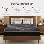 King Size Mattress, 12 Inch Gel Memory Foam, Cooling & Back Pain Relief, CertiPUR-US Certified, Fiberglass Free, Foam Made in USA, Medium