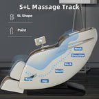 MYTHIA MD906 2026 Massage Chair - Full Body Zero Gravity Recliner with 3D Massage, Heat Therapy, Air Pressure & Foot Roller, Bluetooth & USB Charging Port for Home & Office Use (Beige)