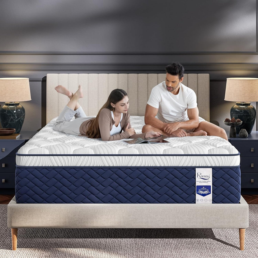 Queen Mattress 14 Inch - Hotel Collection Hybrid Mattress with 7-Zone Support for Spinal Alignment & Back Pain Relief, 395-Night Trial, CertiPUR-US & Fiberglass-Free