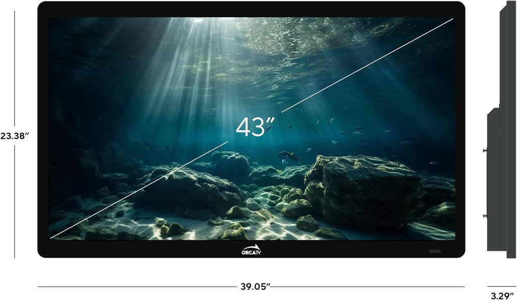 Core Innovations 4K UHD LED 43" Outdoor IP54 Weatherproof TV for Partial Sun with Compatible Wall Mount + IPX55 Waterproof Remote