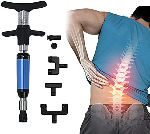 6 Levels Manual Chiropractic Spine Adjusting Corrector Tool, Manual Chiropractic Tool Spine Correction Gun, Adjust Vertebration Cervical Force Spine Massager with 4 Head, for Improve Joint Pain
