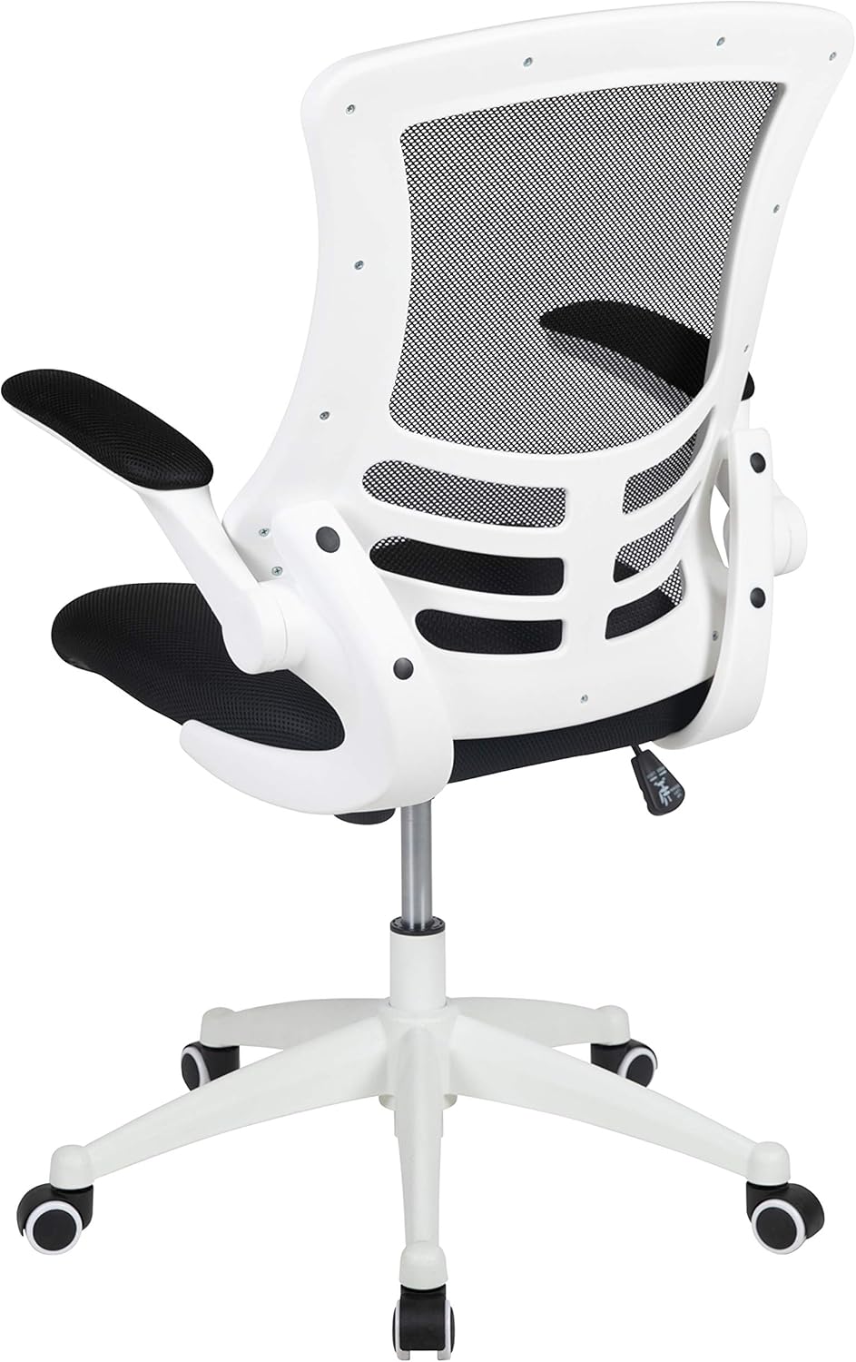 Flash Furniture Kelista Office Chair, Ergonomic, Mid-Back, White Frame, Black Mesh with Swivel