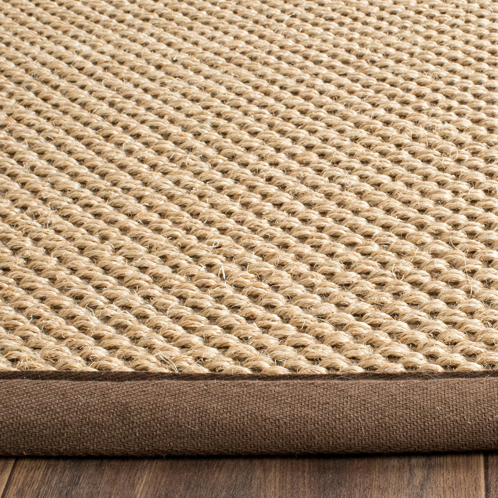 SAFAVIEH Area Rug 9x12 - Natural Fiber Collection - Large - Maize & Brown, Sisal, Woven Design with Border (NF141C)