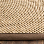 SAFAVIEH Area Rug 9x12 - Natural Fiber Collection - Large - Maize & Brown, Sisal, Woven Design with Border (NF141C)