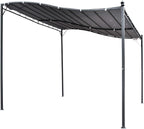 Outsunny 10' x 10' Steel Outdoor Pergola Gazebo, Patio Canopy with Weather-Resistant Fabric and Drainage Holes for Backyard, Deck, Garden, Gray