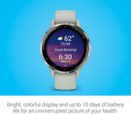 Garmin Venu 3S Running GPS Smartwatch with AMOLED Display  Advanced Health  Fitness Features  Up to 14 Day Battery Life with Signature Power Bundle | Silver with Sage Gray Silicone Band