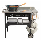 Cuisinart Outdoor Wok Station, 50,000 BTU Propane Outdoor Wok Burner w Prep Table, 14测 Carbon Steel Wok for Stir Fry, Searing, BBQ  Black