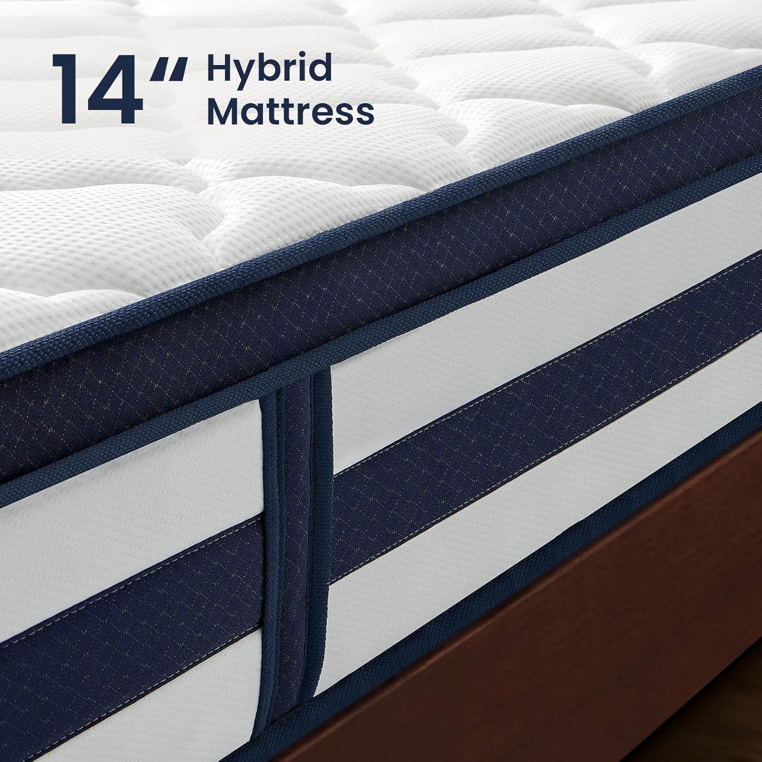 Queen Size Mattress, 14 Inch Gel Memory Foam Sprung Hybrid Mattress, Cooling and Pressure Relief for Breathable Sleep, Certipur-Us Certified, 120-Night Home Trial, Apex Collection