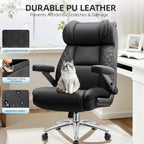 Big and Tall Office Chair, Desk Computer Chair for Heavy People, Oversized Executive Gaming Chair, Extra Wide 500LBS Ergonomic Comfy Office Chair with Adjustable Lumbar Support & 5D Flip Arms
