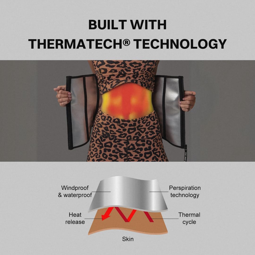 What Waist Vapor Define Band - Sweat Waist Trainer with ThermaTech Fabric - Stomach Wrap for Weight Loss, Sweat & Workouts