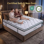 LIKIMIO 12 Inch Queen Size Mattress, 2-in-1 Hybrid Mattress w/Memory Foam & Pocket Springs in A Box, Oeko-TEX & CertiPUR-US Certified, Made in USA