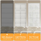 BERISSA Cordless Roman Shades for Windows Blackout,Pull Down Linen Fabric Roman Blinds,Privacy Window Shades for Door Windows,Bedroom,Office,Easy to Install,Misty White,72" W x 78" H.