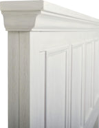 OSP Home Furnishings Farmhouse Basics King Headboard Only, Rustic White Finish