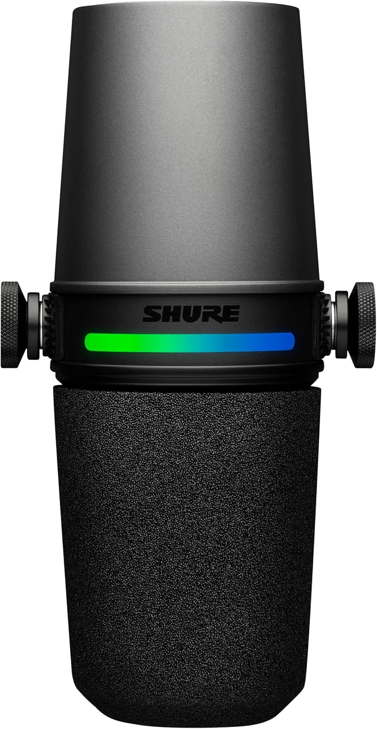 Shure MV7i Smart Microphone – USB-C & XLR Mic for Podcasting  Music & Streaming with Built-in Audio Interface  Auto Level Mode  Advanced DSP  All-Metal Design  Black