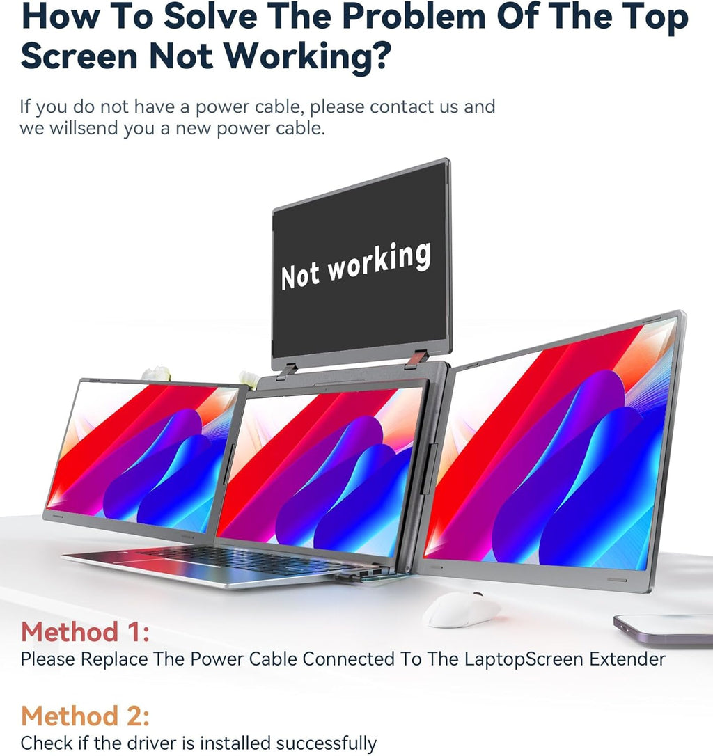 FOPO 15.6" Laptop Screen Extender  Quad Monitor  FHD 1080P Portable Monitor  Laptop Extender Portable  Supports Laptops 13.6"- 17.3"  Compatible with Windows 10/11 and MacOS M1/M2/M3