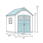 8 ft. W x 15 ft. D Plastic Storage Shed