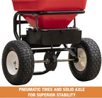 Multi-Purpose Walk Behind Push Spreader, 100 Pound Capacity, Multi Use Tool for Grass Seed, Salt, De-Icer, Fertilizer and Seeds
