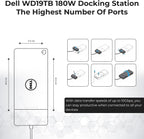 Dell WD19TB Thunderbolt Docking Station with 180W AC Power Adapter (130W Power Delivery) + HDMI Cable + DisplayPort Cable + Thunderbolt Cable + Microfiber Cloth Included
