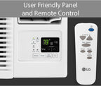 LG 18,000 BTU Window Air Conditioner with Heat, 230/208V, Cools 1,000 Sq.Ft. for Bedroom, Living Room, Basement, Apartment, with Remote, 2 Speeds, 24-Hour Timer, White