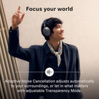 Sennheiser Momentum 4 Wireless Noise Cancelling Headphones - Bluetooth Headset for Crystal-Clear Calls with Adaptive Noise Cancellation  Over-Ear Headphones  60h Battery Life  Folding Design  Black