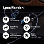 Linsoul Kiwi Ears Astral 1DD+6BA Hybrid in Ear Monitor  Wired Earbuds  HiFi Studio Recording &Mixing Earphone  Portable Gaming IEMs for Professional Music Engineers Audiophiles (Blue)