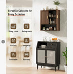INNOD Bathroom Storage Cabinet, Medicine Cabinet with Adjustable Wood Shelf & Doors, Over The Toilet Storage Cabinet for Laundry Room & Kitchen & Living Room (Walnut)