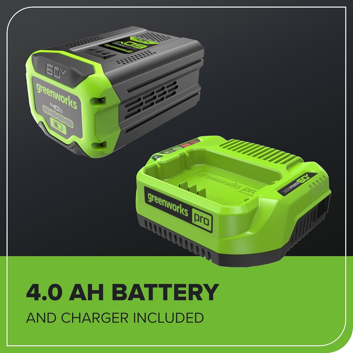 Greenworks 60V 17" Brushless (Push) Mower + 60V (610 CFM) Brushless Blower  4.0Ah Battery and 3A Charger