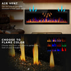 Vitesse 72 Inch Ultra Thin Electric Fireplace-Narrow Bezel Linear Fireplace Heater Recessed Wall Mounted, Remote and Screen Control, 8H Sleep Timer, Low Noise, 750/1500W for Living Room, Bedroom