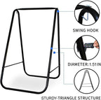 Hammock Chair with Stand,Heavy-Duty Hammock Stand with Large Indoor Swing,MAX Load 500 LBS,Hanging Chair with Stand for Indoor Outdoor,Swing Chair with 2 Cushions Included(Dark Green)