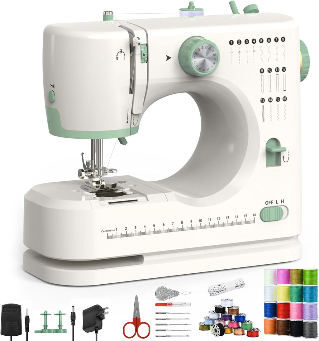 Sewing Machine for Beginners,16 Strings of Weaving Dreams,Double Needle Sewing Machine for Adults,Adjustable Sewing Speed,Suitable for Daily Sewing at Home (New).