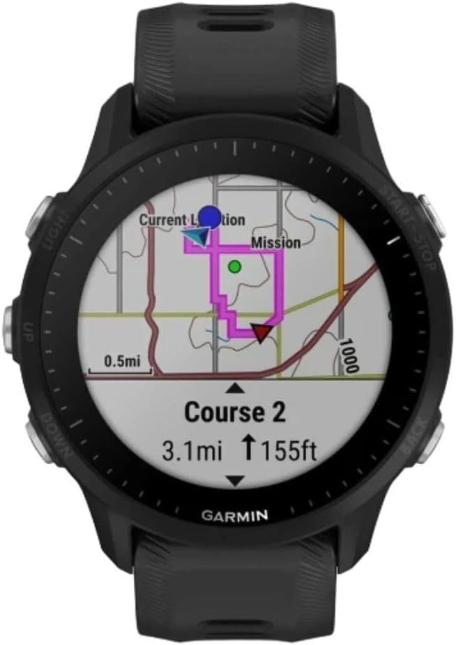 Garmin 010-02638-10 Forerunner® 955  GPS Running Smartwatch  Tailored to Triathletes  Long-Lasting Battery  Black