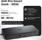 Dell Pro Smart Dock SD25 Bundle - 10Gbps  3 Year Warranty  Supports Dual/Triple Monitors & 4K Displays with 180W Power Supply  Anyhdd HDMI  DisplayPort  USB C Cable  Cloth - Docking Station