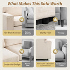 71" Modular Sofa Couch, Comfy Chenille Loveseat Sofa, Modern Recliner Couch with Deep Seats and Wide Armrests for Living Room(Beige)