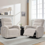 Swivel Rocker Recliner Glider Rocking Chair Nursery, Manual Swivel Recliner Chairs for Living Room, Camel Nursery Rocking Chairs Recliner, Chenille Fabric