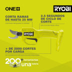 Ryobi RY18SCA-0 18V ONE+ Cordless Secateurs (Bare Tool), Black