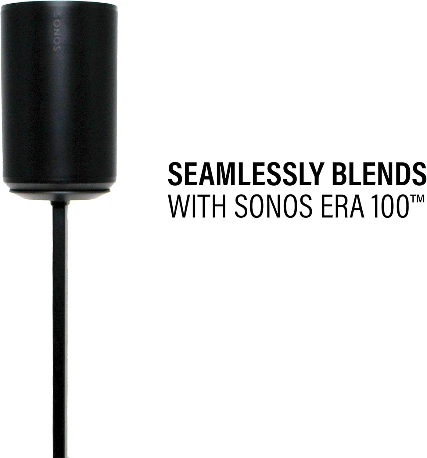 Sanus Height-Adjustable Speaker Stands Pair for Sonos Era 100™ - Premium Speaker Stand w/Durable Steel Design & Built-in Cable Managment - Easy DIY Install - Black