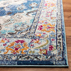 SAFAVIEH Monaco Collection Area Rug - 9' x 12', Navy & Light Blue, Non-Shedding & Easy to Clean, Distressed Medallion Design, Ideal for Living Room, Bedroom, Dining Space (MNC243N)