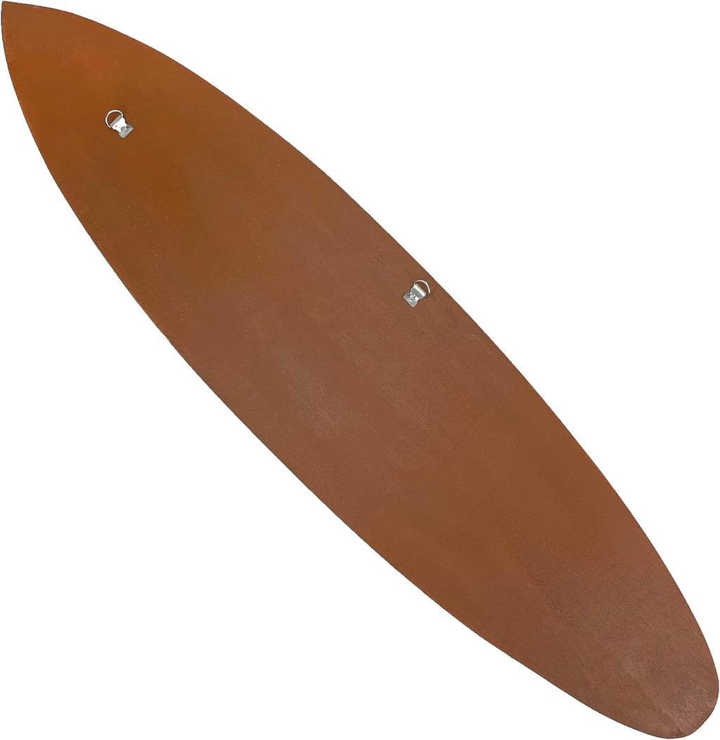 Zeckos Set of 2 Hand Carved Wooden Striped Surfboard Wall Decor Hangings - 39 Inches Long - Easy to Hang - Coastal Vibes, Bringing Beachside Serenity to Your Home