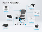 TRALT Office Chair - Ergonomic Office Chair with Back Support, Home Office Desk Chairs, 330lbs Wide Seat Big and Tall Office Chairs, Comfy Desk Chair for Work, Study, Office, Gaming (White Black)